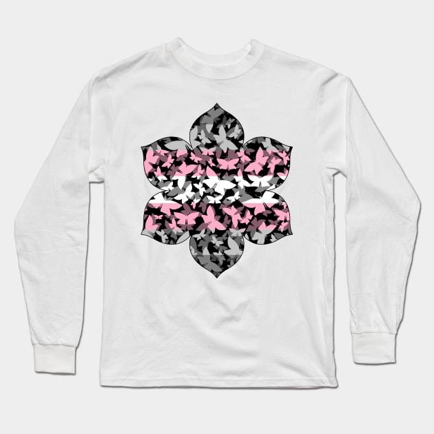 Veil of Butterflies, Pride Series - Demigirl Long Sleeve T-Shirt by StephOBrien